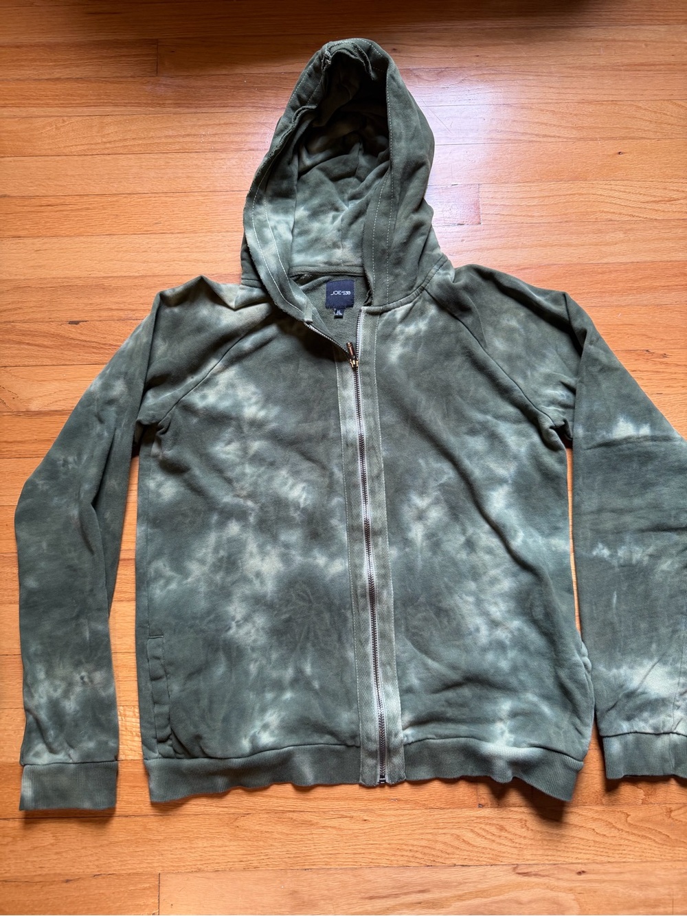 Joe’s Jeans Tie-Dye Olive Green Zip-Up Hoodie